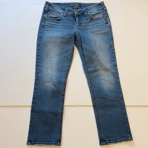 Silver Jeans SZ 27 Suki Mid Capri Denim Blue Jeans D31